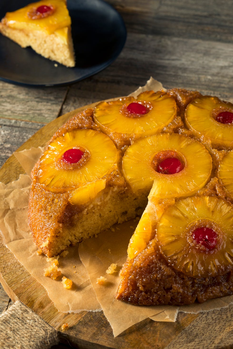 vintage food pineapple upside down cake