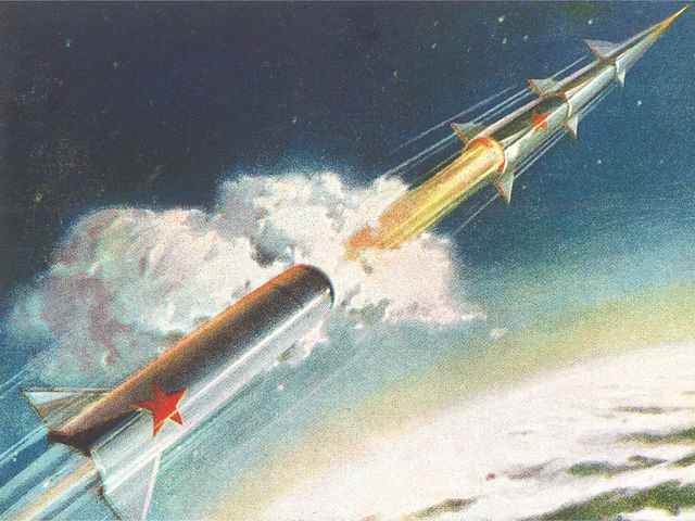 Rendering of Soviet Multi-stage Rocket