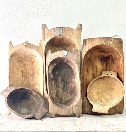 vintage kitchen tools wood dough bowls