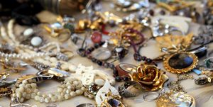 vintage necklaces and jewelry for sale in the antique shop