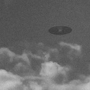 vintage old black and white ufo photo