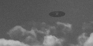 vintage old black and white ufo photo
