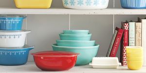 vintage colored pyrex dishes