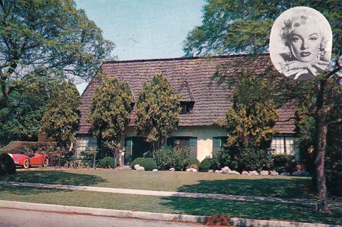 vintage souvenir postcard, homes of movie and television stars series, 1956
