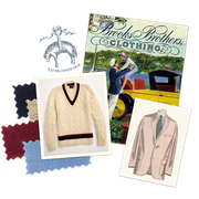 mens clothing and postcard