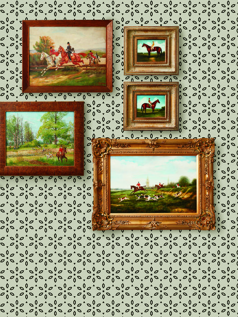equestrian paintings, gallery wall
