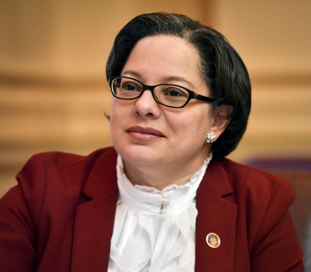 virginia state senator jennifer mcclelland 9th at work in the statehouse,  in richmond, va