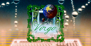 the word virgo under a computer screen