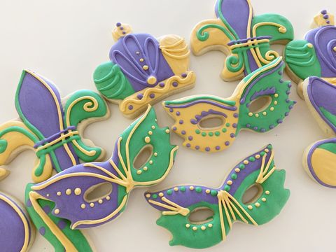 mardi gras cookie decorating