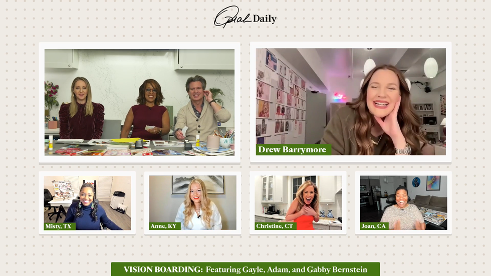 gayle king, adam glassman, gabby bernstein, drew barrymore and oprah daily insiders make vision boards