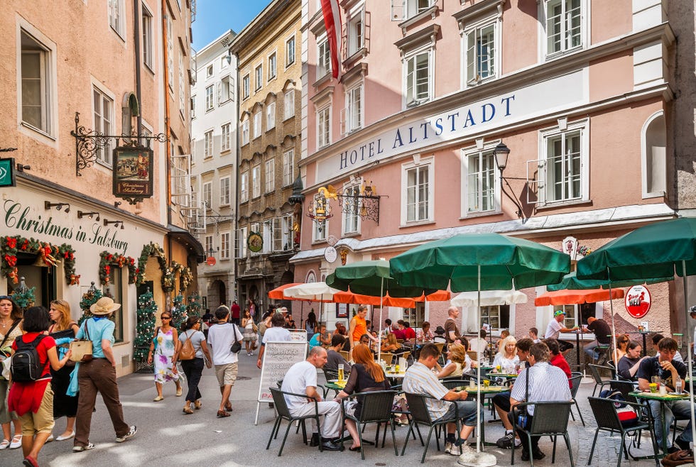 open air cafe in the altstadt, old town