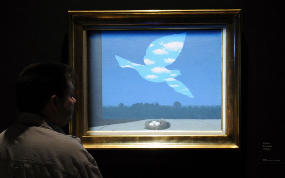 a visitor looks at "the returns 1940 " a