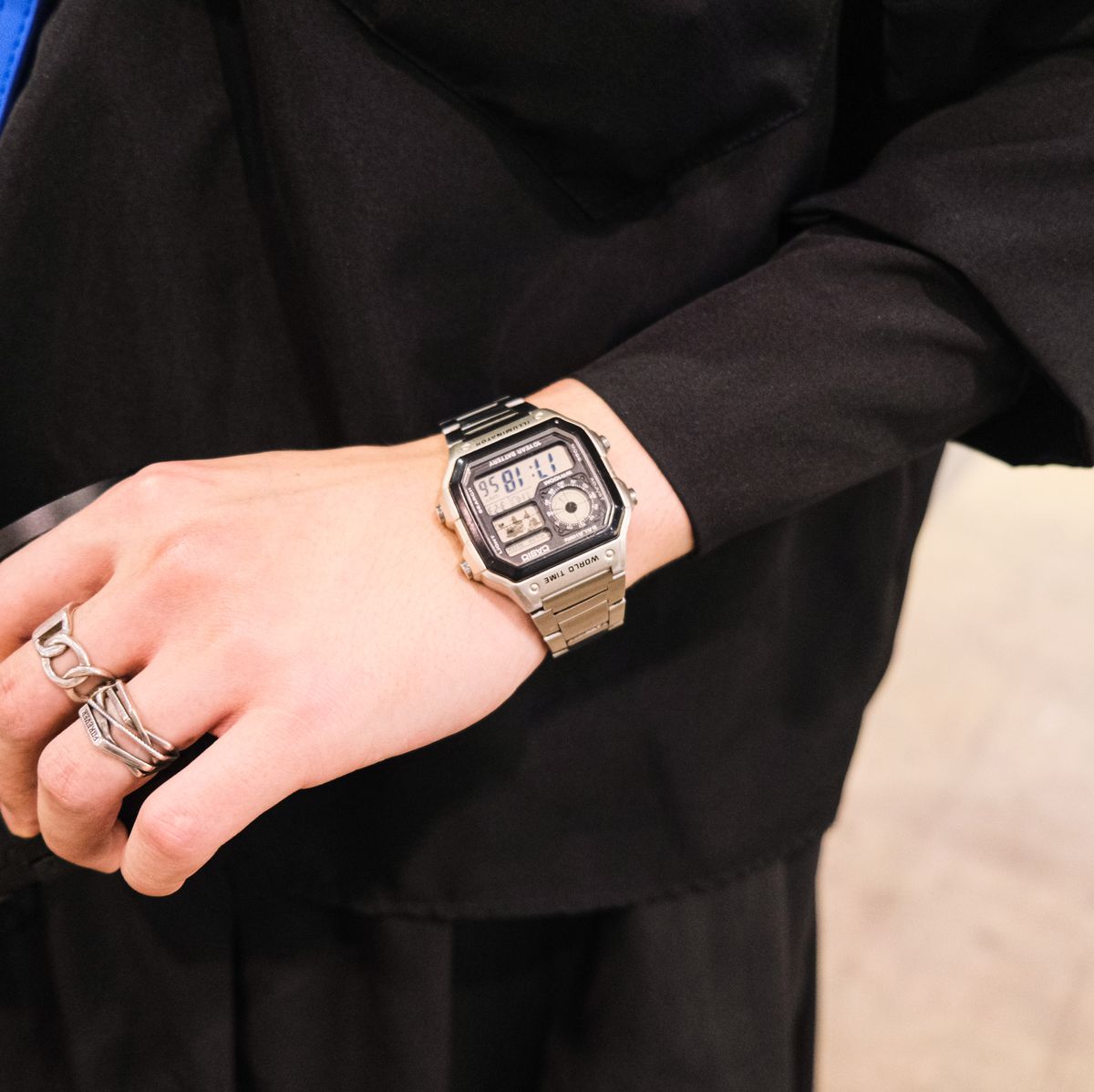 Reloj Timex para Hombre Plata Acero Inoxidable Acero Fecha Día Batería Azul  Resistente al Agua Cuarzo