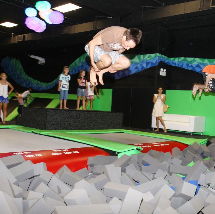 visitors playing at ryze the trampoline park in quarry bay