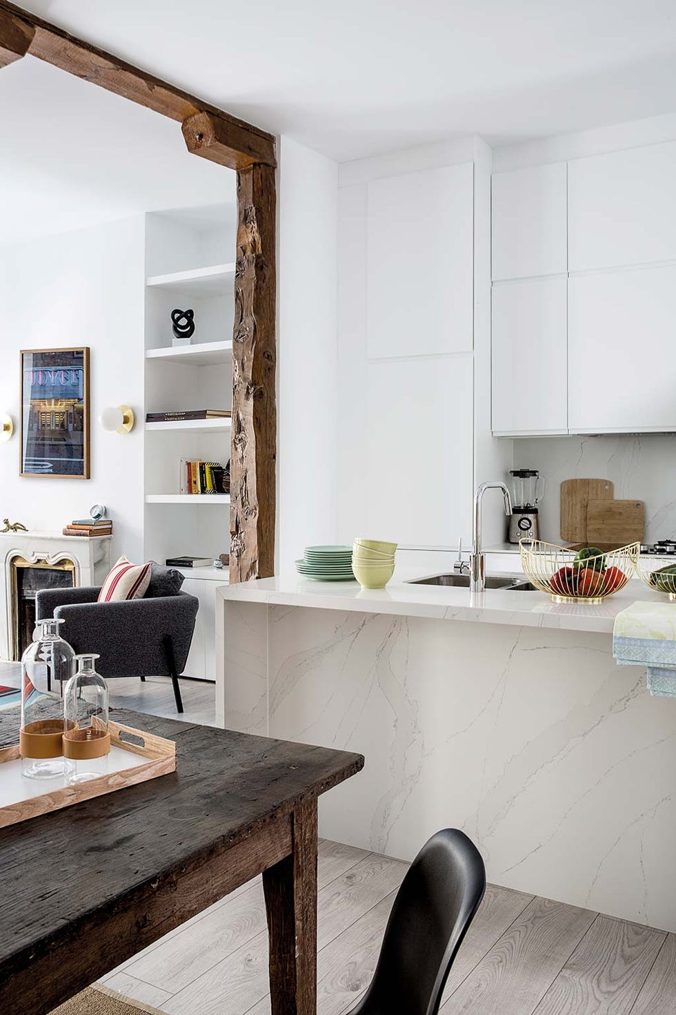 Room, White, Furniture, Interior design, Kitchen, Property, Building, House, Countertop, Home, 