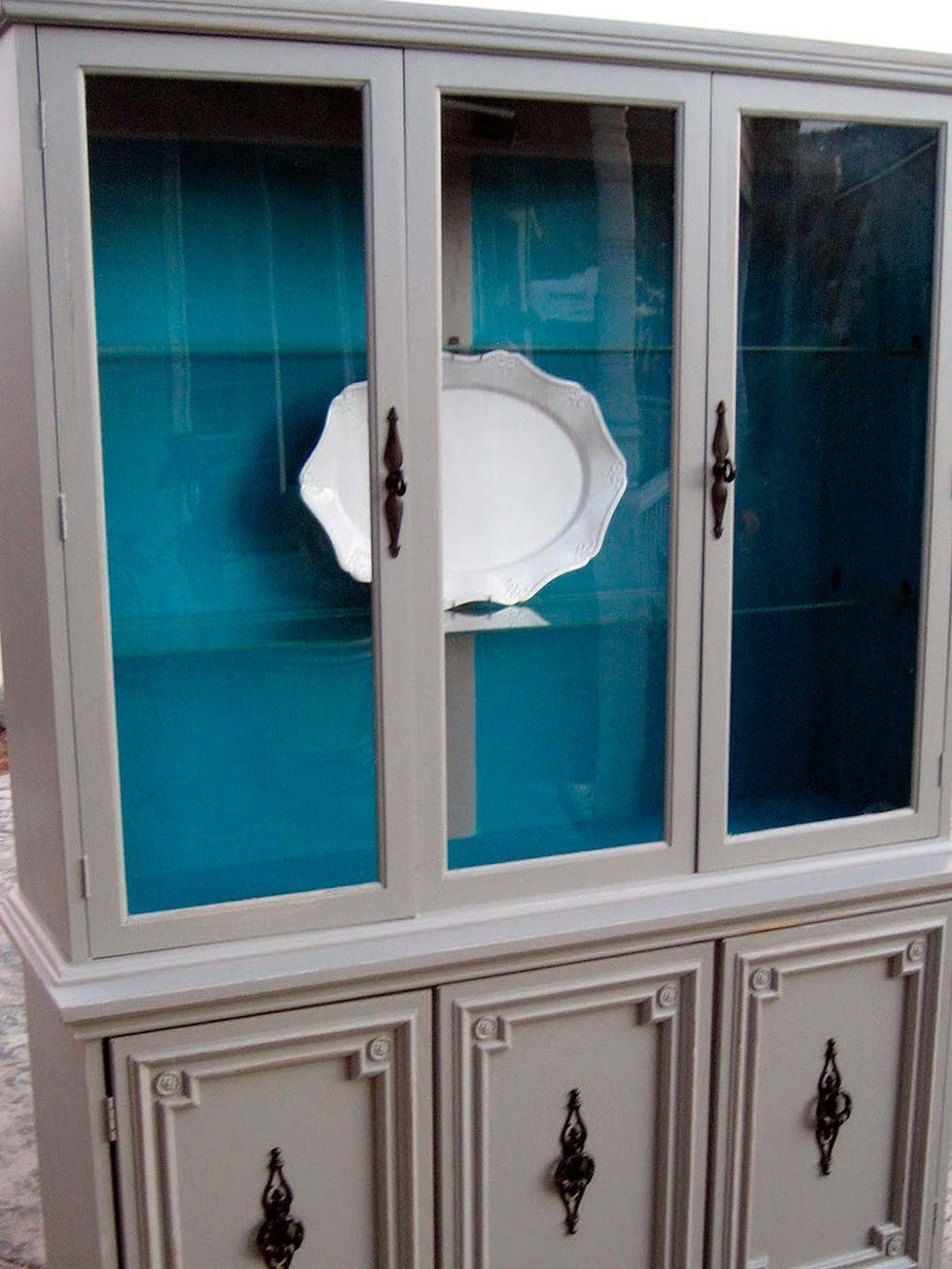 Blue, Turquoise, Hutch, Cupboard, Furniture, Cabinetry, Door, Room, Window, China cabinet, 