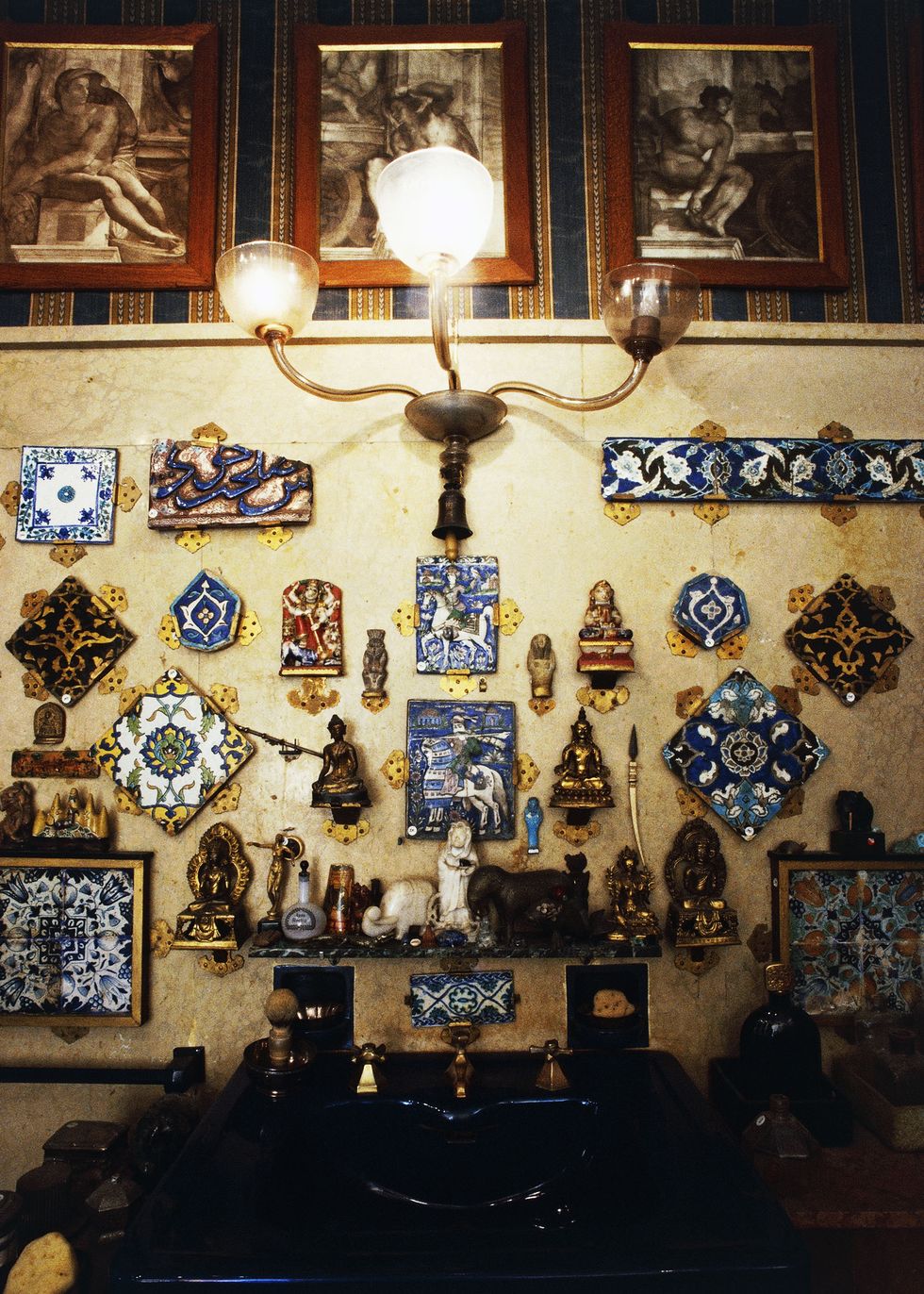 Blue bathroom, Prioria, Vittoriale degli Italiani, Gardone Riviera, Lombardy, Italy, 20th century