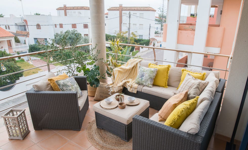 conjunto de muebles de exterior de ratán sintético