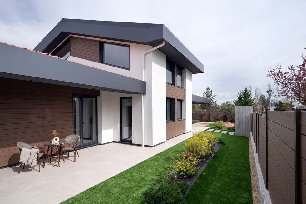 terraza con muebles de exterior