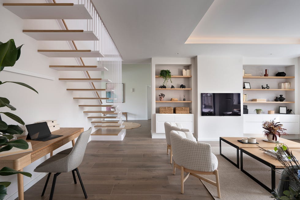 salón con zona de trabajo