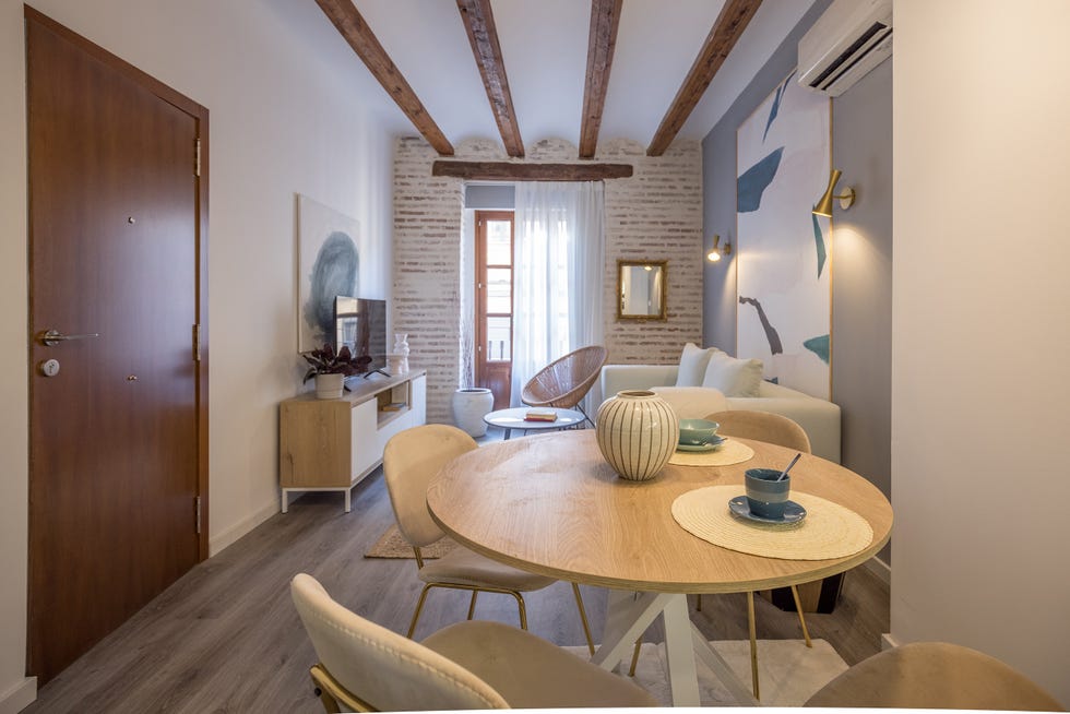 salón comedor integrado en la cocina