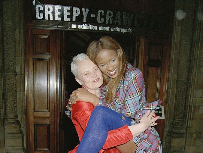model naomi campbell and fashion designer vivienne westwood attend the designer of the year awards at the natural history museum during london fashion week, 19th october 1993 photo by dave benettgetty images