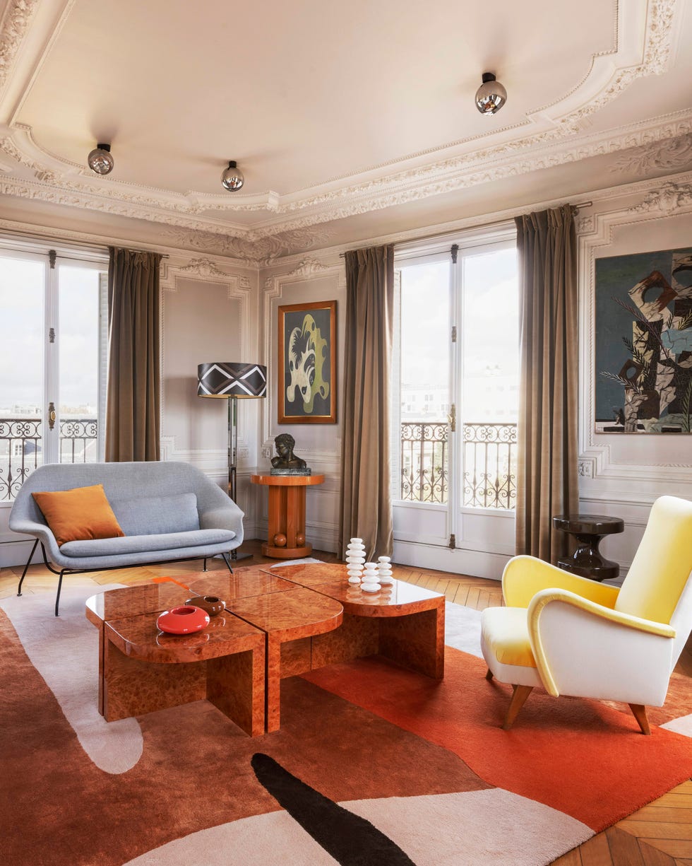 living room with modern furniture and artwork