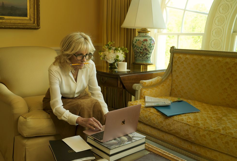 dr jill biden in vogue's august 2021 issue, photographed by annie leibovitz in the white house