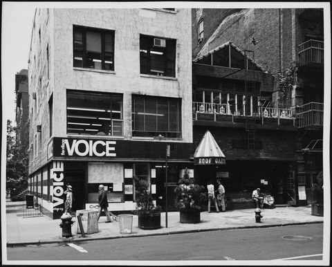 view of the village voice offices next to the cedar tavern, new york, new york, circa 1975 photo by edmund vincent gillonmuseum of the city of new yorkgetty images
