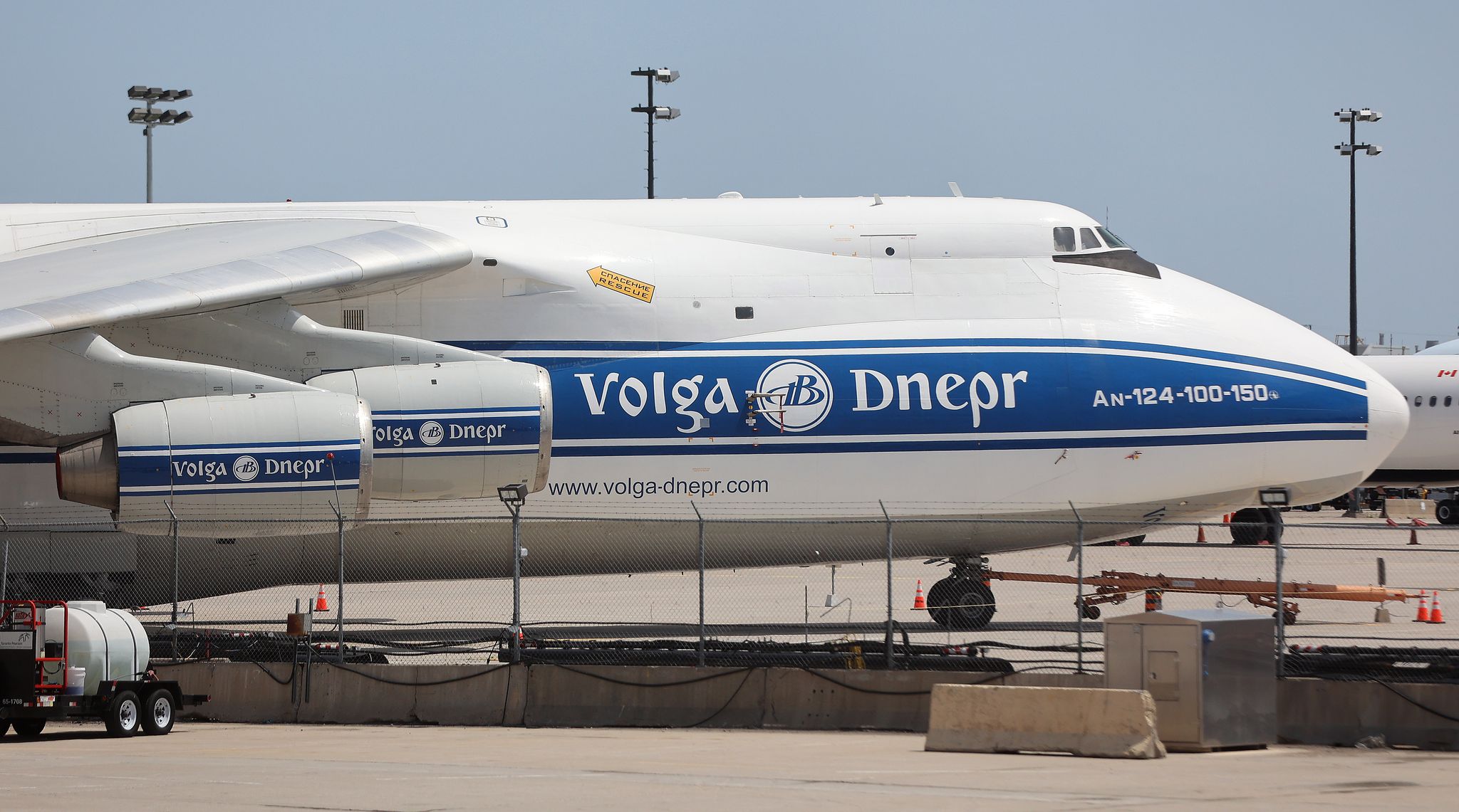 volga dnepr airlines antonov an 124, one of the largest production cargo planes in the world was grounded at pearson international airport in late february after russia invaded ukraine