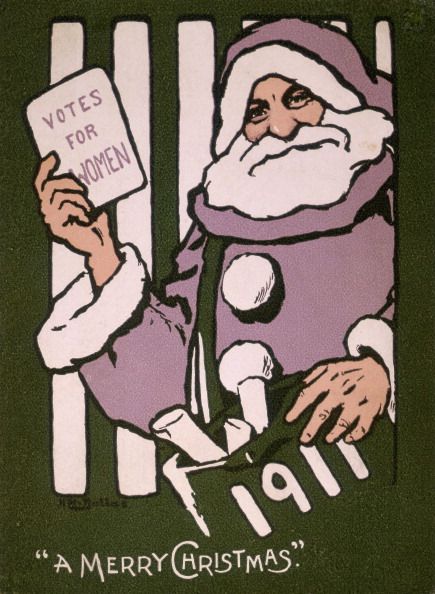 'Votes for Women' Christmas card, 1911. Artist: Hilda Dallas