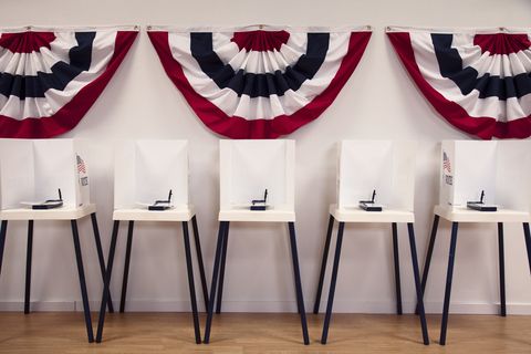 voting booths in polling place
