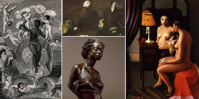 archibald j motely jr, brown girl after the bath, african venus, charles henri joseph cordier, the kitchen maid, diego rodríguez de silva y velazquez, the voyage of the sable venus from angola to the west indies, w grainger
