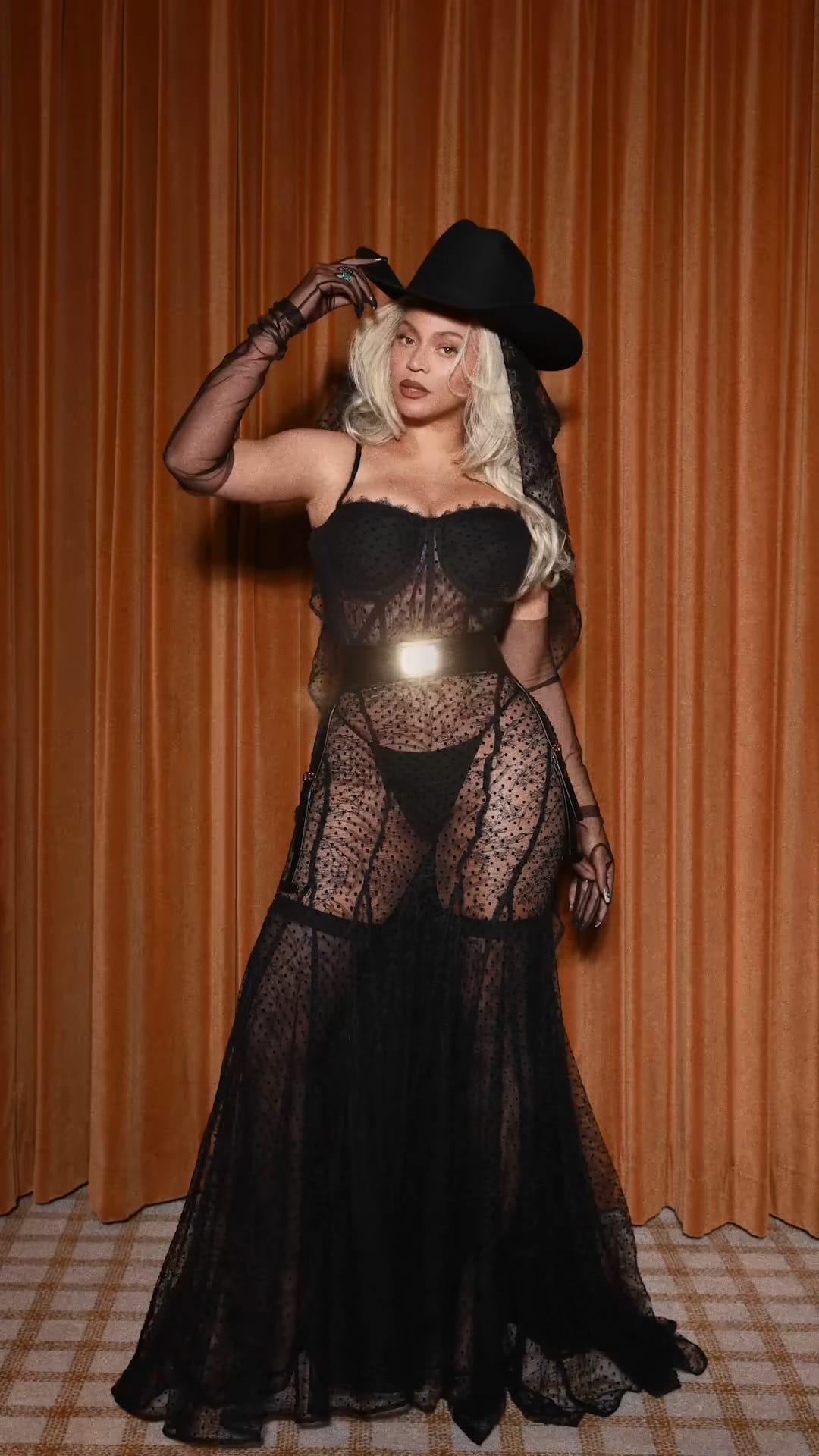 Beyoncé Rides Into Her Cowgirl Era In A See Through Lace Dress 