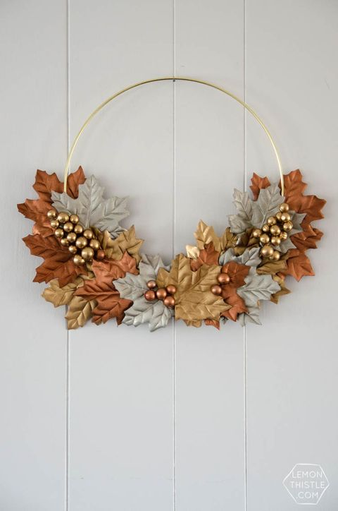 metallic autumn wreath