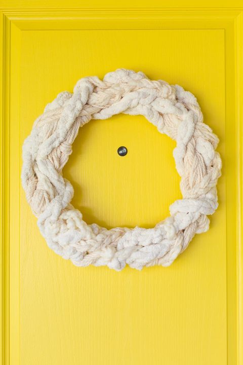 textured yarn wreath