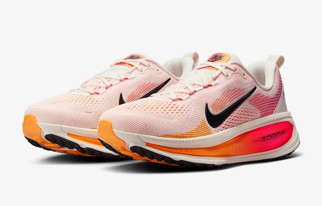 running shoes featuring a bright color scheme and advanced cushioning technology
