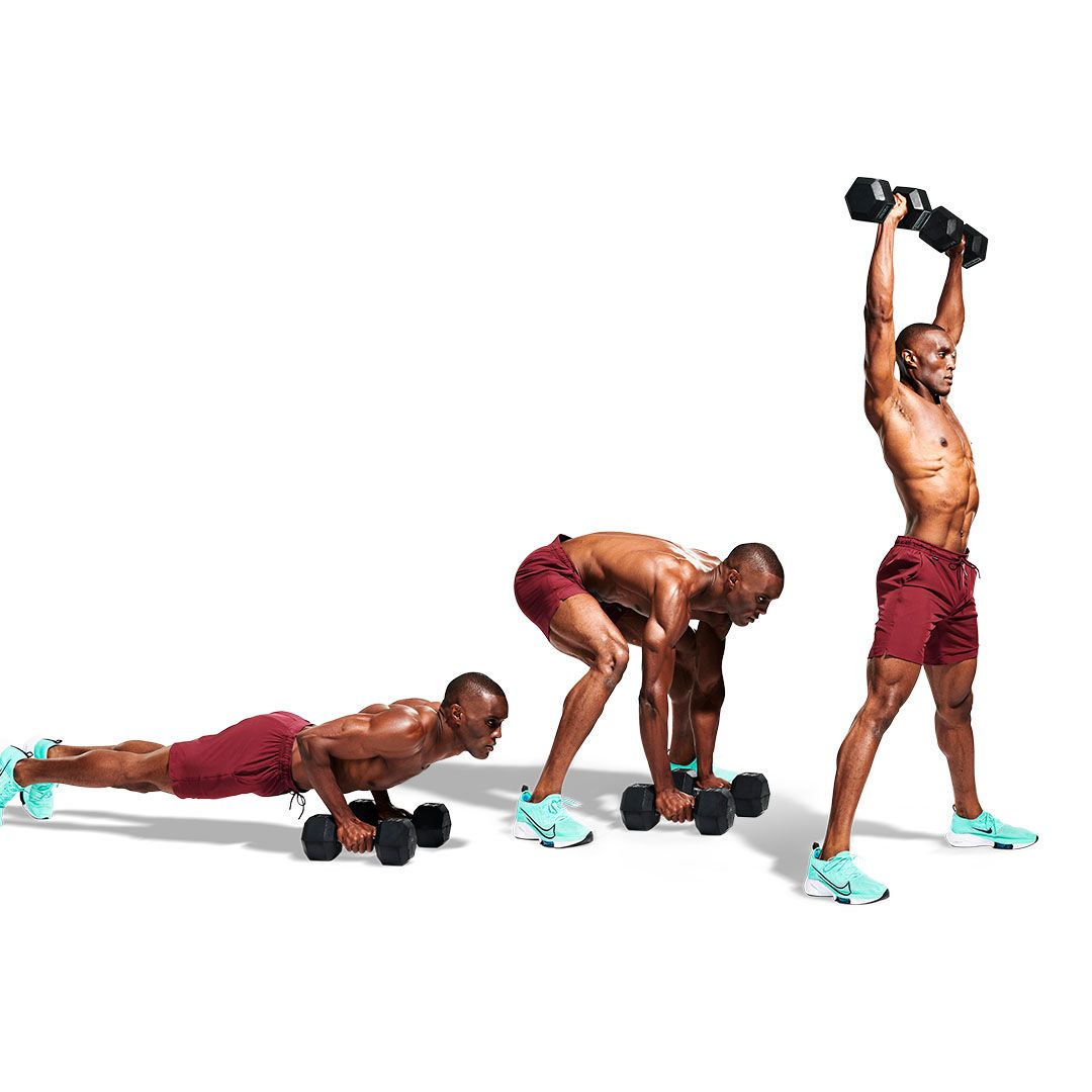 This 3 move Dumbbell and Cardio Workout Is Devilishly Difficult