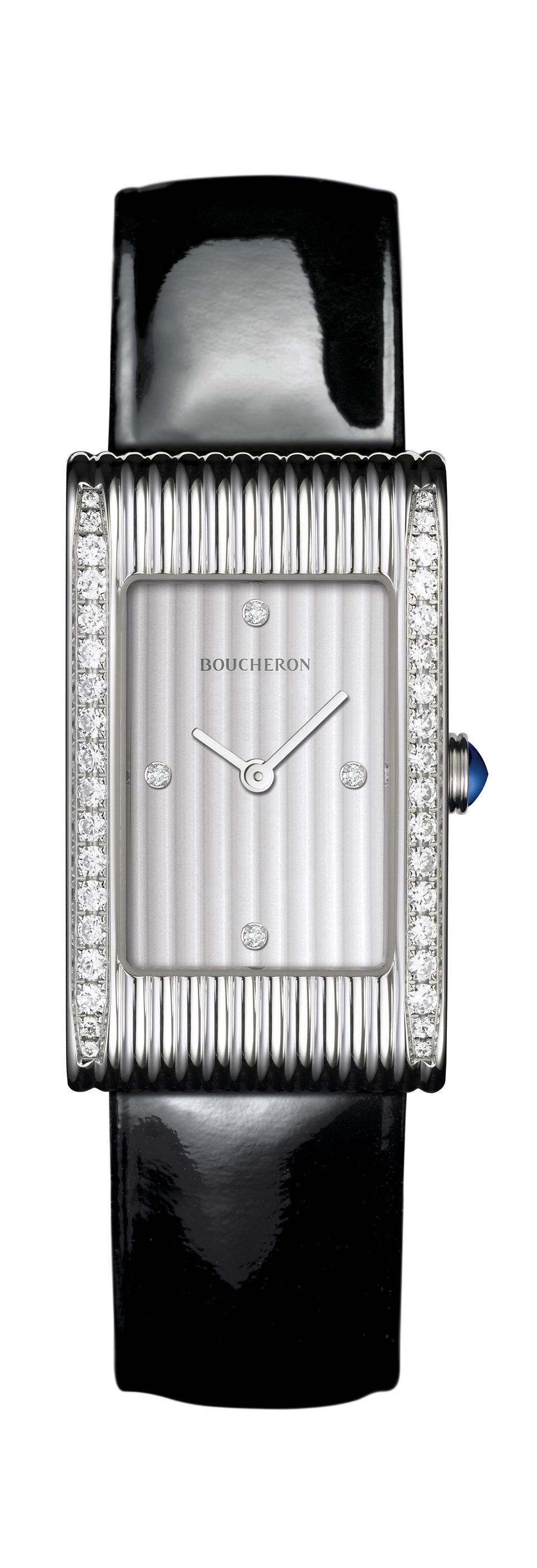 boucheron寶詩龍 reflet系列 ﻿白鋼錶殼，﻿鑲嵌鑽石，自動上鍊機芯﻿中型腕錶