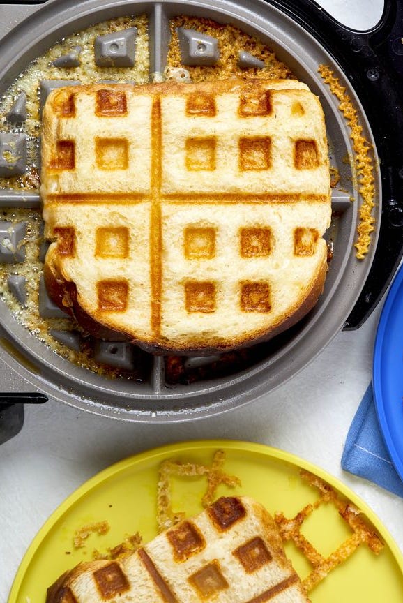 waffle iron grilled cheese