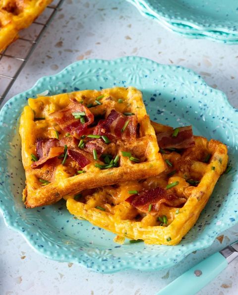 chaffles with bacon and chives