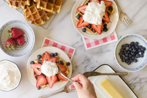 red white and blue waffles