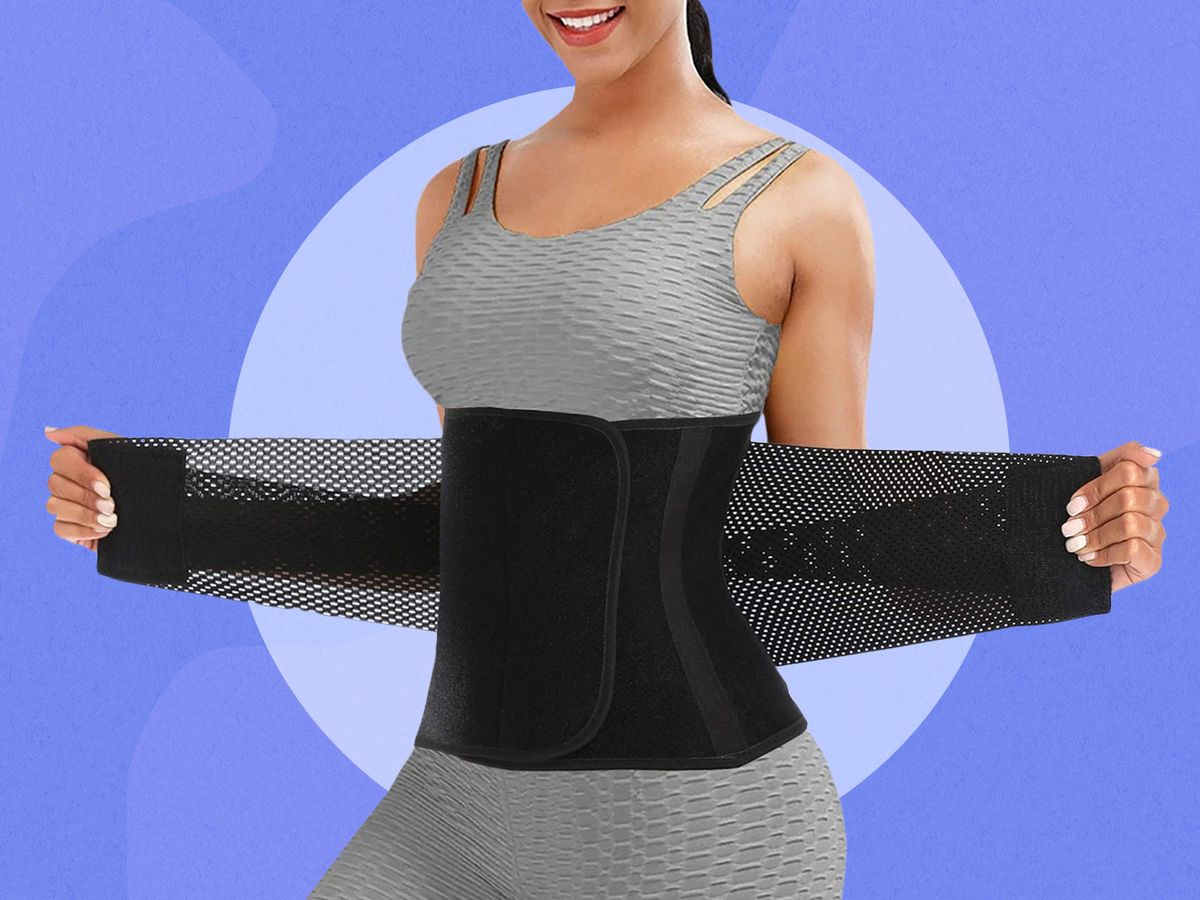 Womens Waist Trainer Belt Latex Double Strap Workout Belt Plus