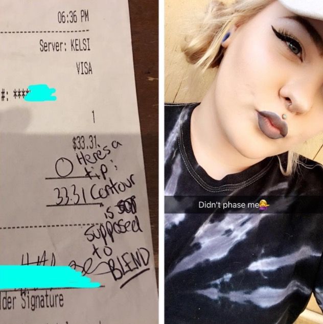 waitress makeup shamed