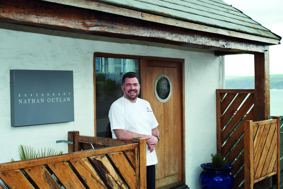 Nathan Outlaw outside his restaurant in Port Isaac