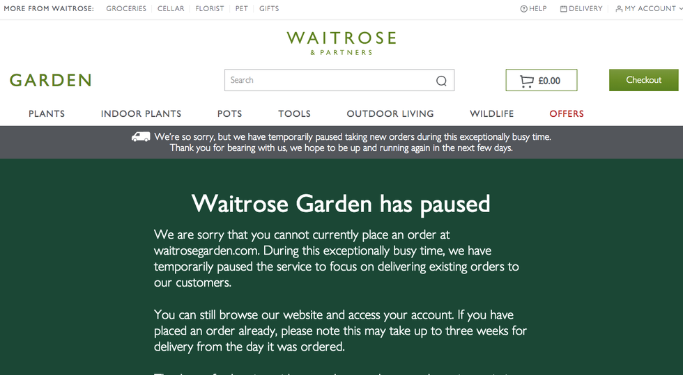 Waitrose Garden website