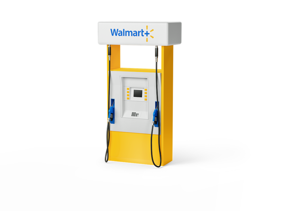 walmart fuel station pump with two nozzles