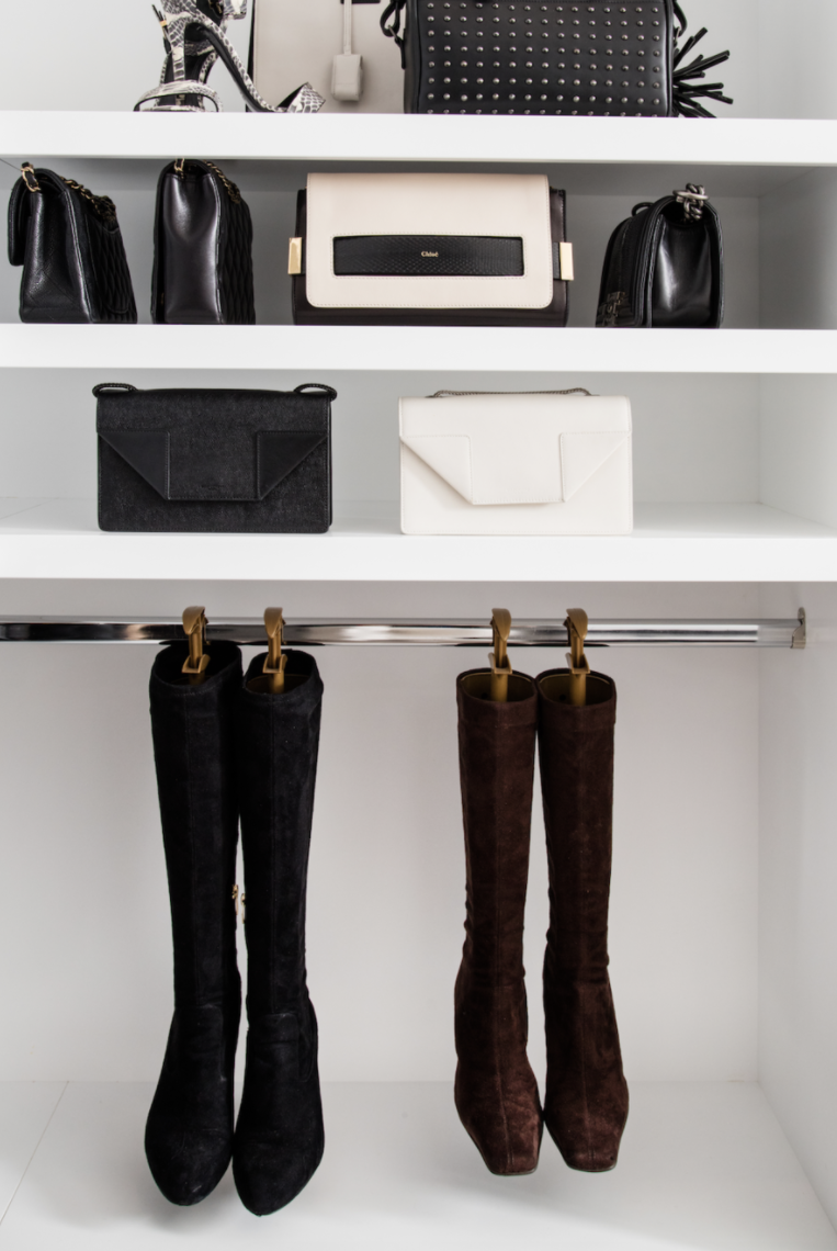 walkin closet ideas with hanging shoes