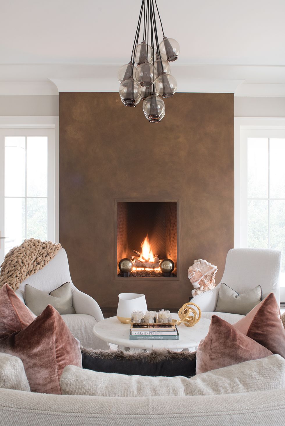 metal fireplace accent wall