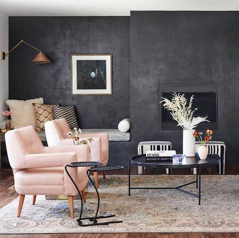 living room with textured paint